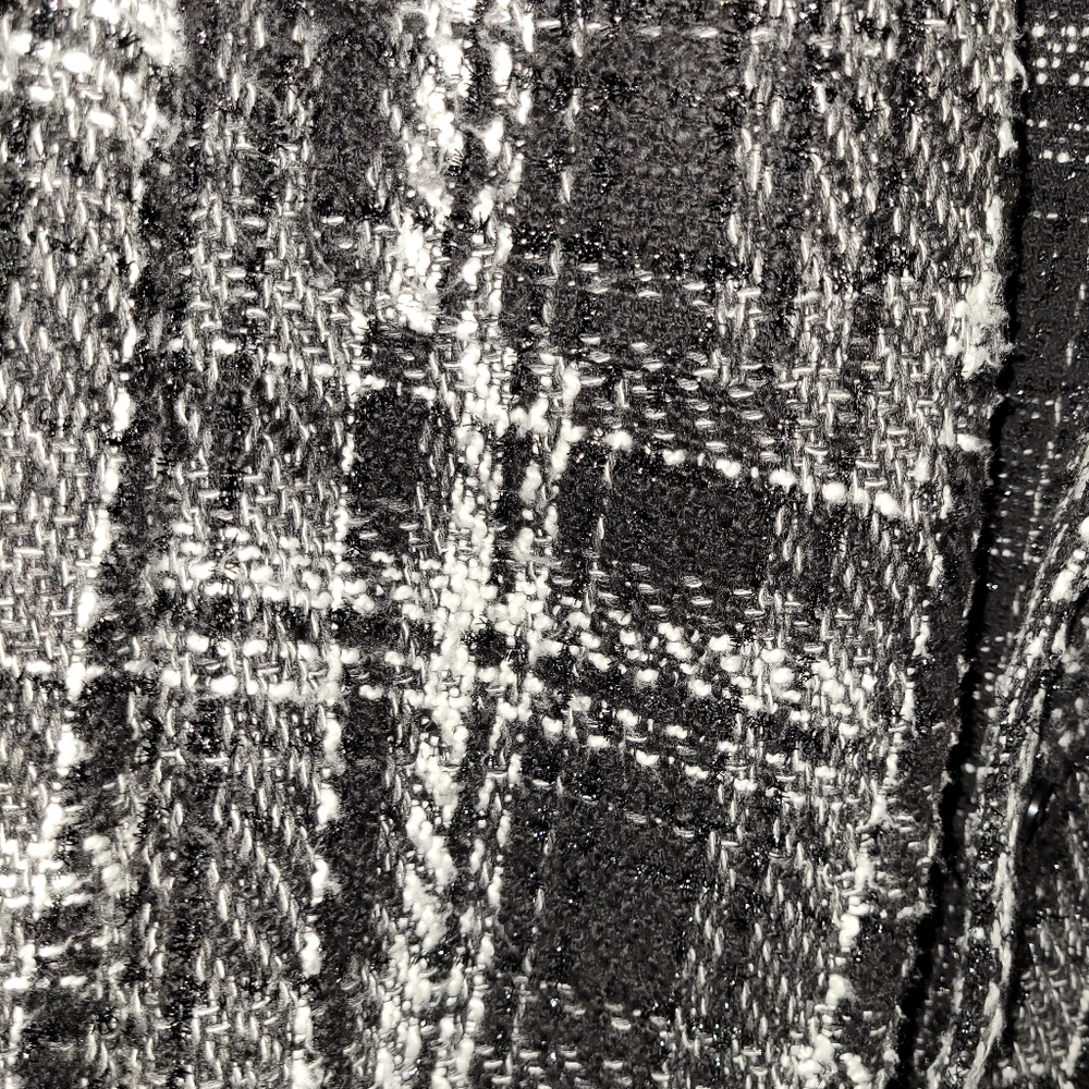 Express Oversized Tweed Jacket Silver Thread Blac… - image 3